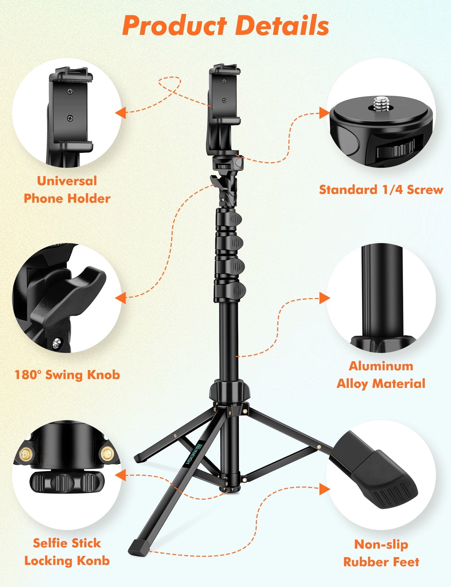 Phone Tripod, 71" Tripod for iPhone, Selfie Stick Tripod Stand with Remote, iPhone Tripod & Tall Travel Tripod for Recording Video Selfies Photo, Compatible with iPhone 14 Pro Max 13 12 11 Cell Phone(USA)